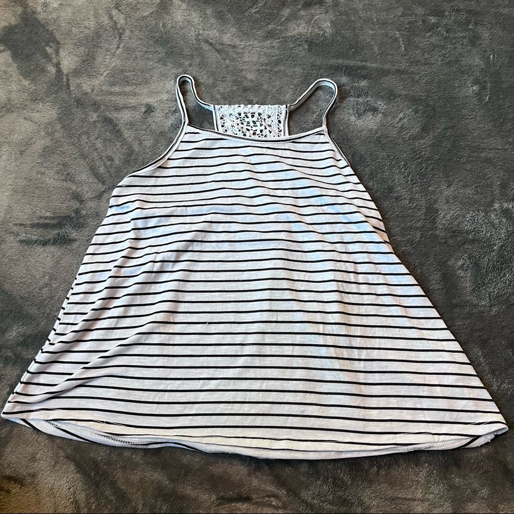 Black&white striped tank top-SO